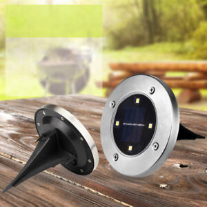8 LED Solar Leuchte Edelstahl Wasserdicht Lampe Gartenleuchten Bodenstrahler