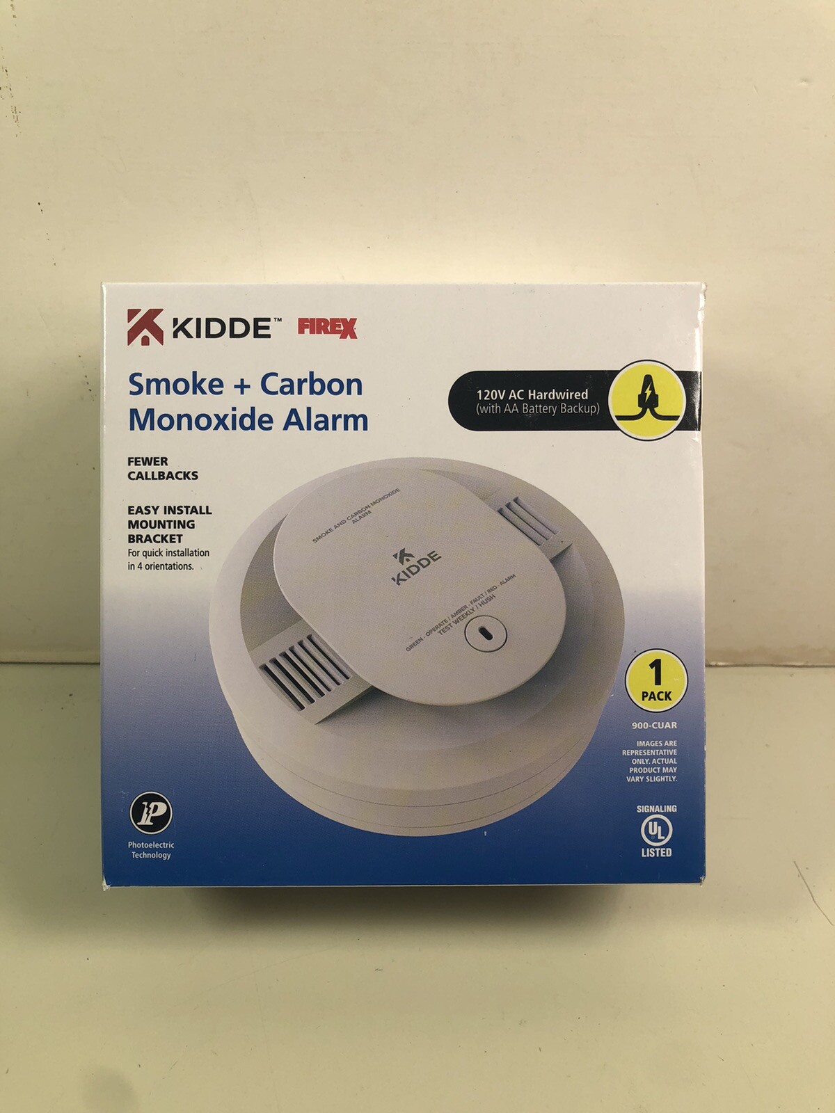 Kidde 900CUAR AC/DC Hardwired Smoke & Carbon Monoxide Detector Battery