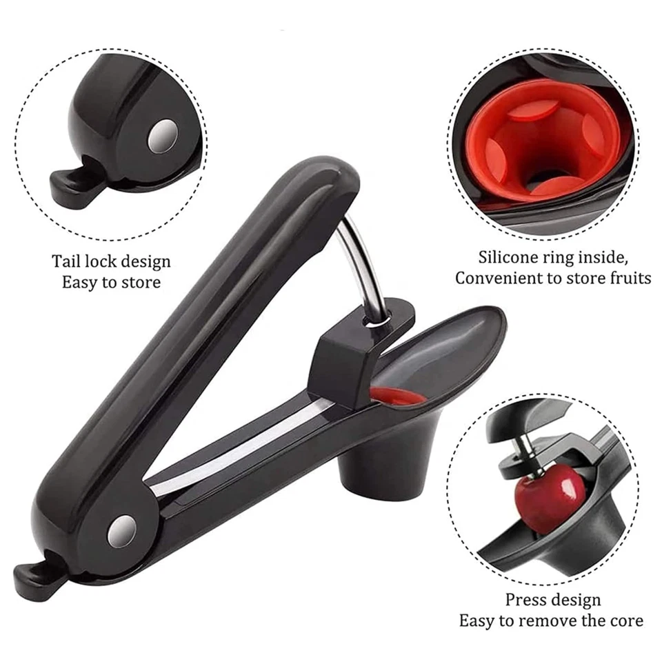 Herramienta de cocina removedor de picadoras de cerezas descascarillador de fresas y tallo Foto 4 de 4