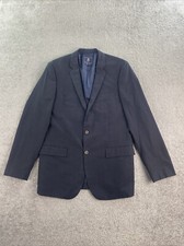 J Crew Suit Jacket 42 L Blue Cotton Thompson Solid Designer Premium Menswear