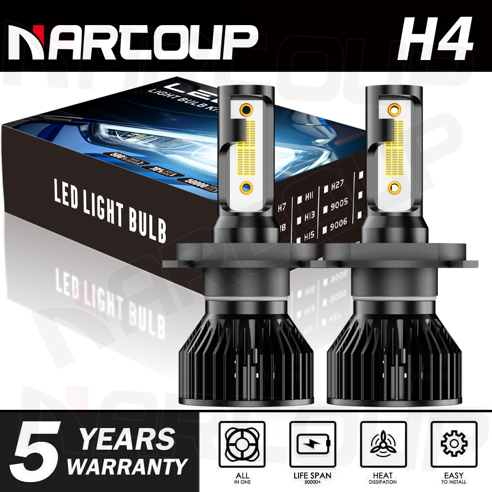 H4 9003 LED Headlight Bulbs – 40000LM Super Bright White 6500K, 2