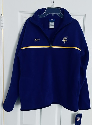 NWT Boys NFL Minnesota Vikings Reebok 1/4 Zip Fleece Pullover Jacket L 14 16 - Picture 5 of 9