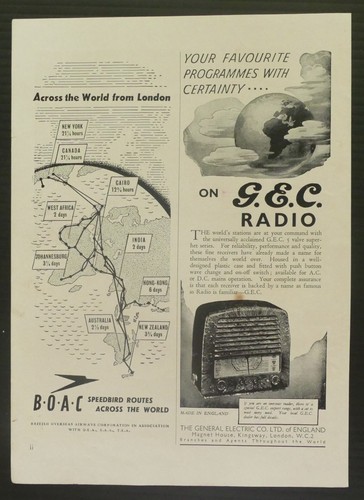 Vintage Ad 1947 Rolex Oyster Watch Ilford QANTAS BOAC Gillette Kodak GEC Radio - Picture 7 of 10