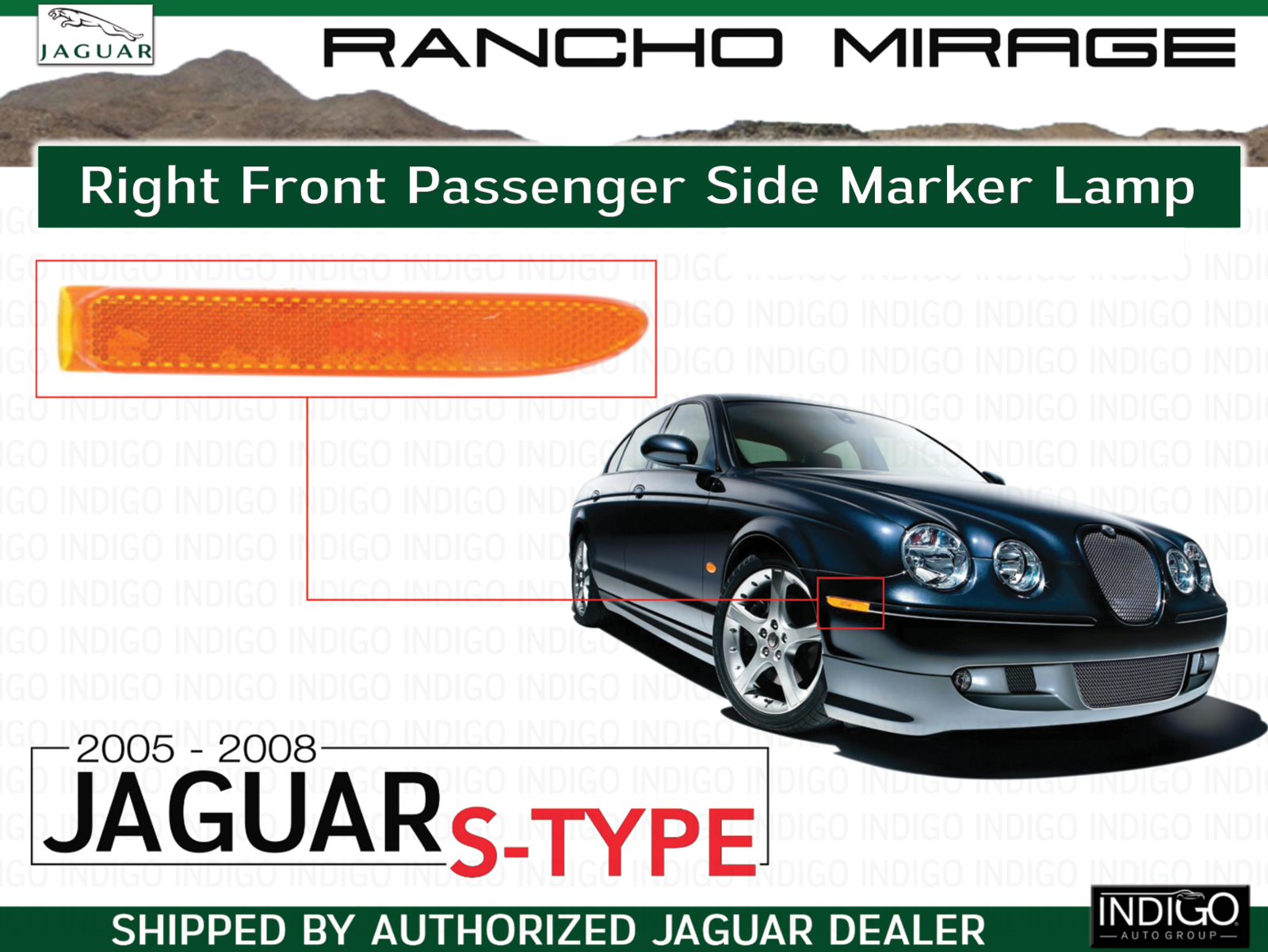 Jaguar S-Type 05-08 Right Front Passenger Side Marker Lamp  