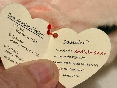 Peluche Ty Beanie Buddy Squealer 1998 14 pulgadas de largo NUEVO - Imagen 7 de 9