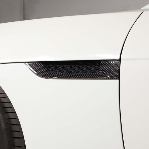 2PCS Carbon Fiber Side Fender Air Vent stickers Trim For Jaguar F-TYPE 2013-2022 - Picture 7 of 12