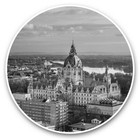 2 x Vinyl Stickers 20cm (bw) - City Hall Hanover Germany  #39005