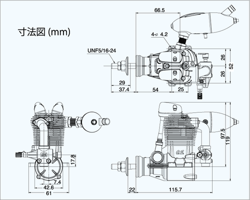 O.S. FS-95V (30900) Glow engine for R/C airplane, new Ogawaseiki f/s - Picture 9 of 9