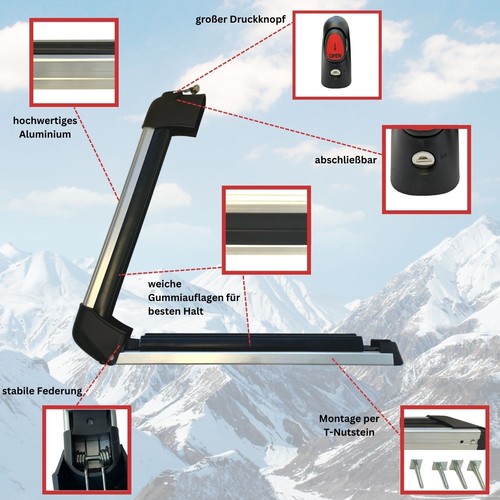 VDP Everest 5 universal Skiträger Snowboardhalter Dachträger 5 Ski oder 4 Boards - Bild 3 von 6