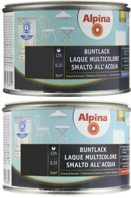 Alpina 300 ml Buntlack Acryl-Lack Innen Außen 2in1 Grundierung Lack Farbwahl SW