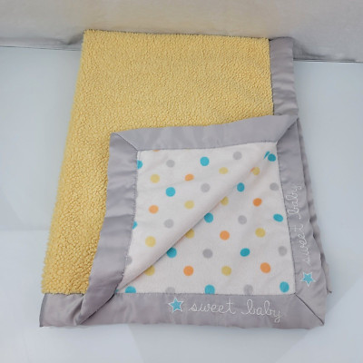 Gerber 2-Ply Blanket Polka Dot Baby White Silver Gray Orange Blue Yellow Sweet