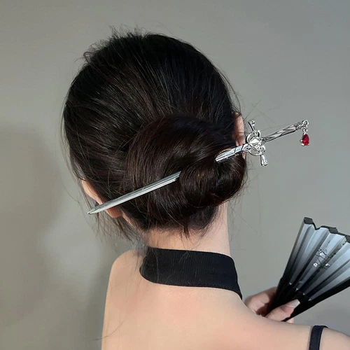 5x Chinese Hairpin Sword Shape Hair Sticks Pendant Vintage Chopstick Headdress - Picture 15 of 20