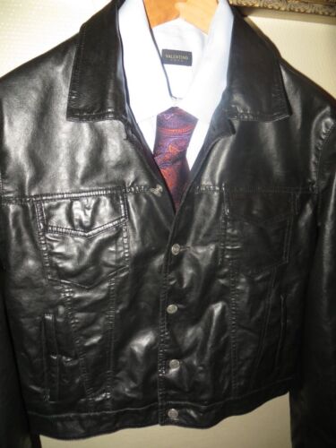 Armani Junior Boys Black Faux Leather Fight Club Blazer Car Coat Jacket XIV 14 - Picture 5 of 12