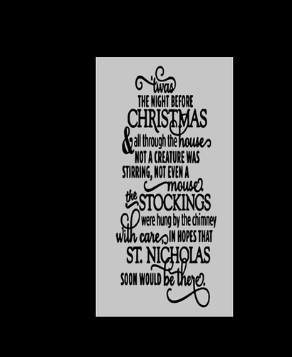 Vinyl Decal/Sticker Wine bottle diy NIGHT BEFORE CHRISTMAS poem - Picture 2 of 2