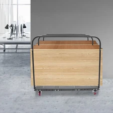 Folding Table Cart Metal Table Cart Folding Table Trolleys W/ Handle & Wheel