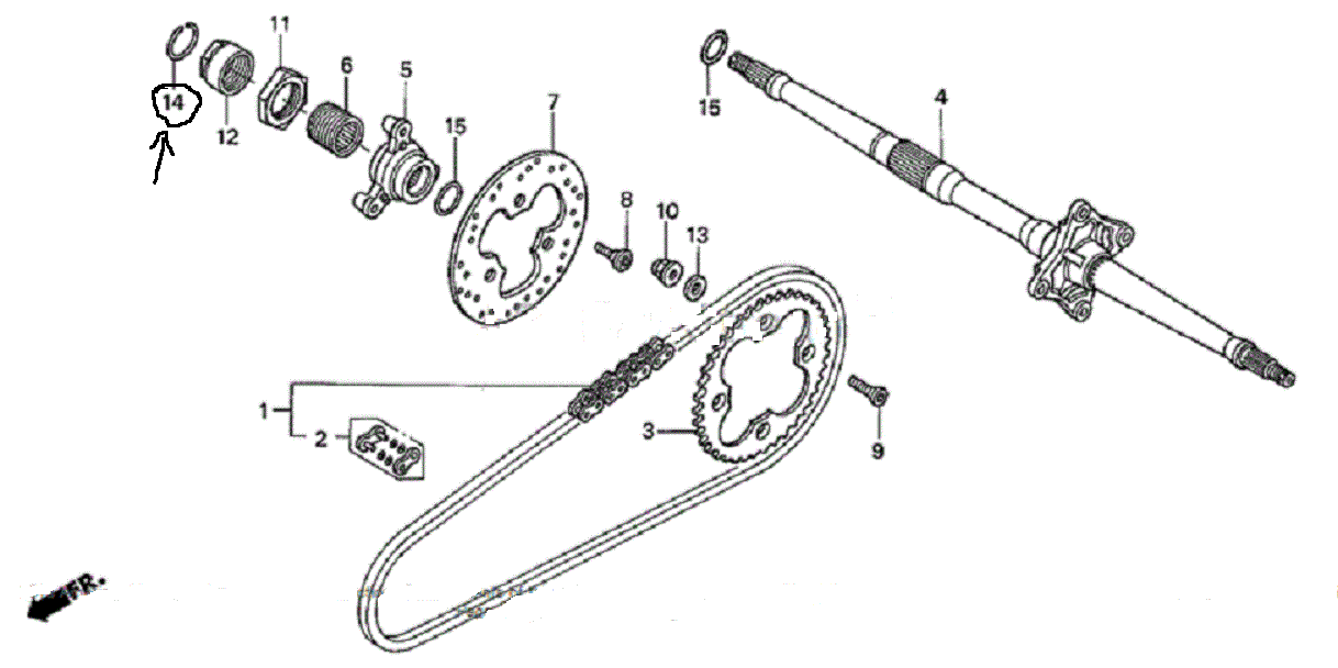 HONDA ATC 350X 250R TRX 300 E X 250R 400X 450R 450ER 400EX AXLE CLIP