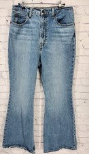Levi's Premium Big E Size 31x30 Womens 70s High Flare Denim Pants Blue Jeans