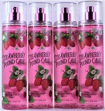QTY 4 Bath  Body Works STRAWBERRY POUND CAKE Fine Fragrance Body Mist Spray 8Oz