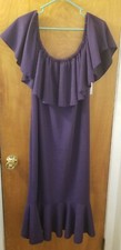LuLaRoe Cici Shift Dress Purple Ruffle Shoulder and Hem Off Shoulder size 3X