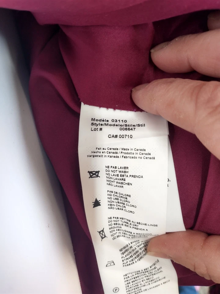 Joseph Ribkoff Tweed Wool Blazer Magenta Plaid Vintage Jacket Button  Size 10 - Image 4 of 4