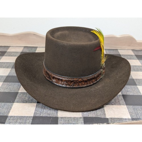 Vintage John B. Stetson 3X Beaver Revenger Hut braun Größe 6 3/4 - Bild 5 von 14
