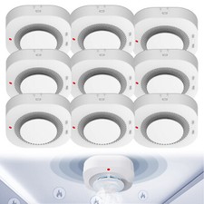 Fire Alarm Smoke Detector Alarms Sensor Set with Batteries for Home Security UK