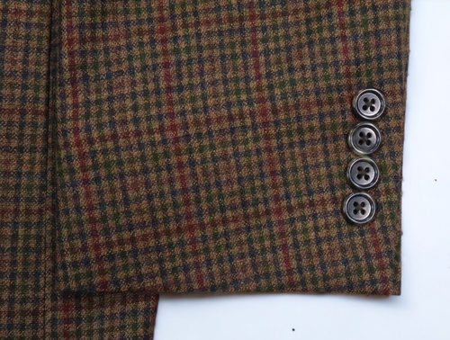 NEW HART SCHAFFNER MARX USA 40 L TAN SILK WOOL GINGHAM CHECK SPORT COAT JACKET - Picture 5 of 14