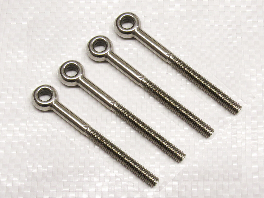 M5 Long Shank Eye Bolts Stainless Steel x4 (Metric Thread Rope Cable Marine)