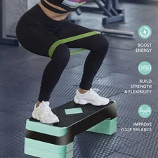 27.3 inch Aerobic Step Platform Fitness Stepper with 4 Risers for Home Workout