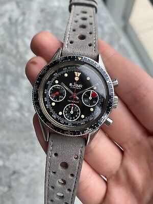 Vintage Le Jour 1970s Chronograph Manual Wind Glossy Black Vintage Le Jour 1970s Chronograph Manual Wind Glossy Black