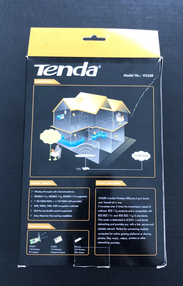 Vintage Tenda W268R 150 Mbps 4-Port 10/100 Wireless N Router - Image 4 of 4