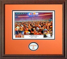 TENNESSEE FOOTBALL SMOKED' EM BEAT ALABAMA CELEBRATION framed print & seal