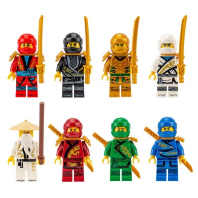 8pc Minifigure Ninja Lloyd Master Wu Ninjago Lasha Serpentine
