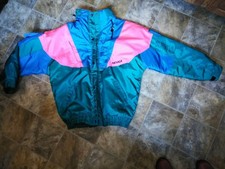 Nevica Survival Ski Jacket Womens Med. Vintage 90's Hot Pink /teal & Green