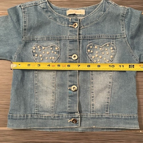 Happy House Girl's Denim Jacket Pearl Accents Youth Sz 5 - Picture 8 of 10