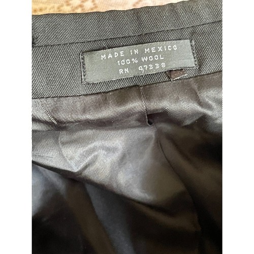 JONES NEW YORK Mens 44L Black 100% Wool 2 Piece Tuxedo Suit W/ Dress Pants 34x30 - Picture 11 of 16
