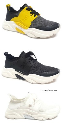Sneaker uomo Rocco Barocco-scarpa da ginnastica in tela new collection tipo  nike | eBay