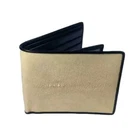 STINGRAY SKIN LEATHER BIFOLD MEN WALLET IVORY COLOR OUTSIDE BLACK INSIDE