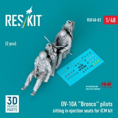OV-10A Bronco Pilots Sitting in Ejection Seats for ICM kit 2pcs 1:48 RSF48-0082