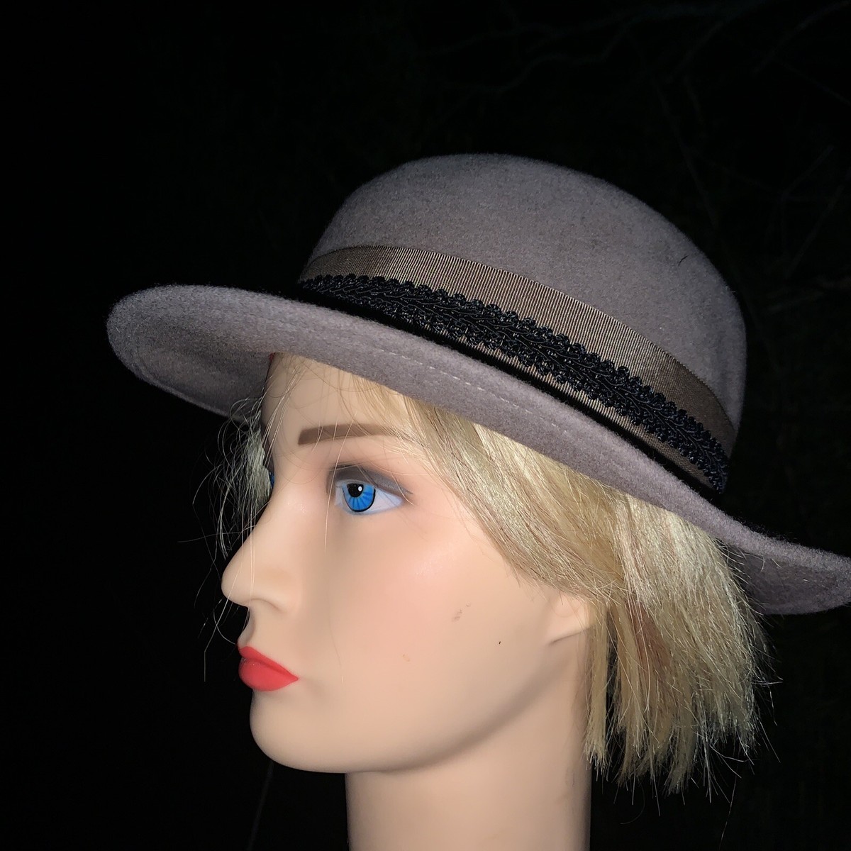 Vintage FEDORIA Michael Howard 100% Wool Fedora Derby Cloche  display picture 3