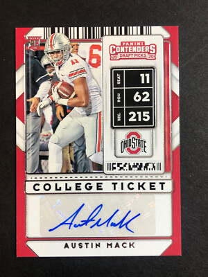 Austin Mack Ohio State Signed 2020 Panini Contenders Football Card #242 Auto
