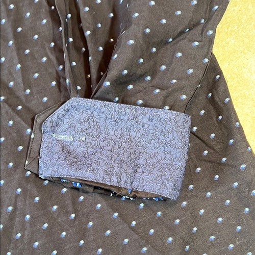 Bugatchi Como Blue Casual Button Down Shirt with Polka Dots 100% XL Extra Large - Picture 4 of 13