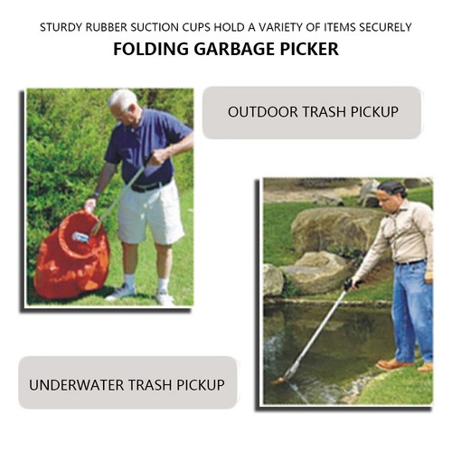 Trash Grabber Folding Waste Leaves Pick Aluminum Alloy Litter Picker Garden Tool - Picture 3 of 10