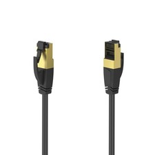 Hama 200692 1.50m CAT8 Network Cable 40Gbps S/FTP Shielded Zero Halogen, black,