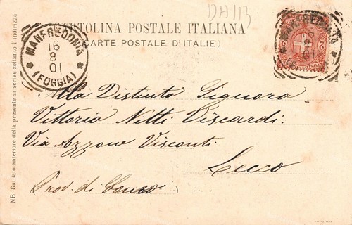 dh113 cartolina barletta il portobari 1901 - Picture 2 of 2