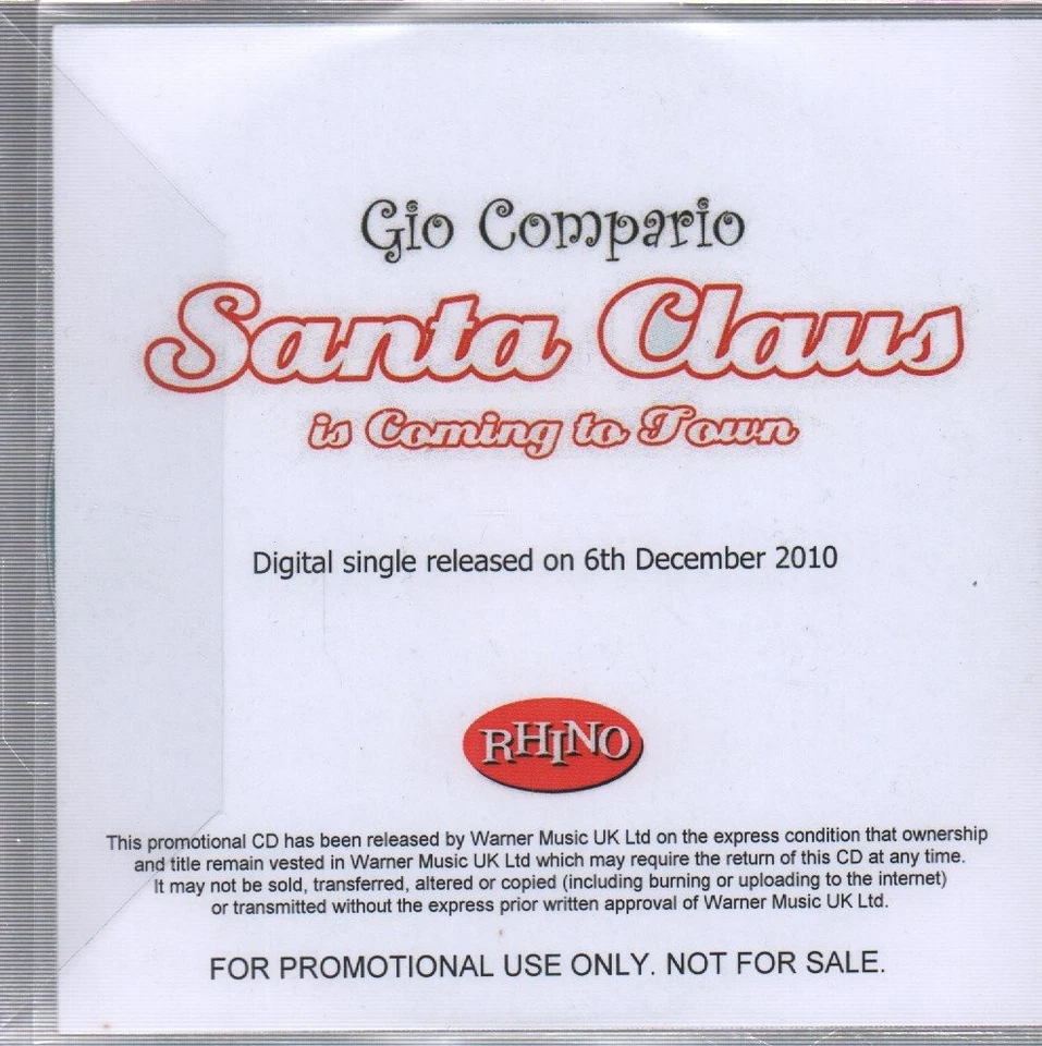 Gio Compario Weihnachtsmann CDr UK Rhino 2010 Promo CDr - Bild 2 von 2