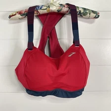 Brooks Dare Crossback Run Bra Womens Large High Impact Adjustable Straps Sports