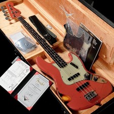 Fender CS MBS 1962 Jazz Bass Aged Fiesta Red 3TS by Jason Smith [R135769]