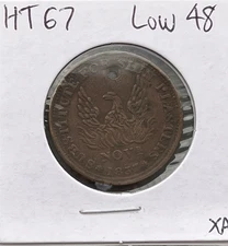 1837 Hard Times Token HT-67 Low-48 Holed