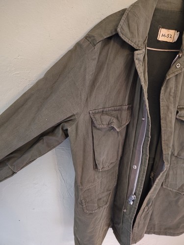 Cappotto giacca da campo M-52 militare vintage anni 70 zip esercito taglia media - Foto 2 di 10